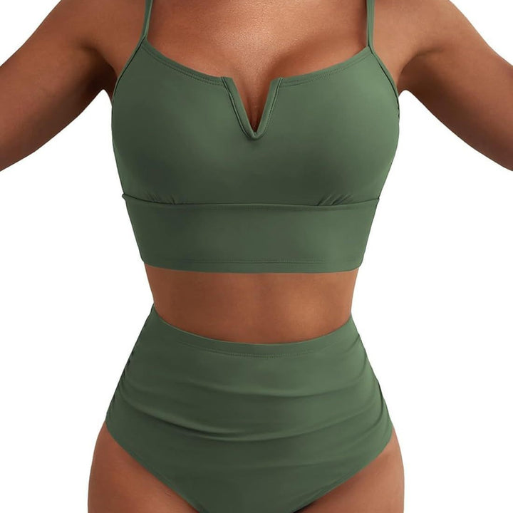 Damen Hochtailliertes Bikini-Set mit modernem V-Ausschnitt und angenehmer Passform Echo Archiv