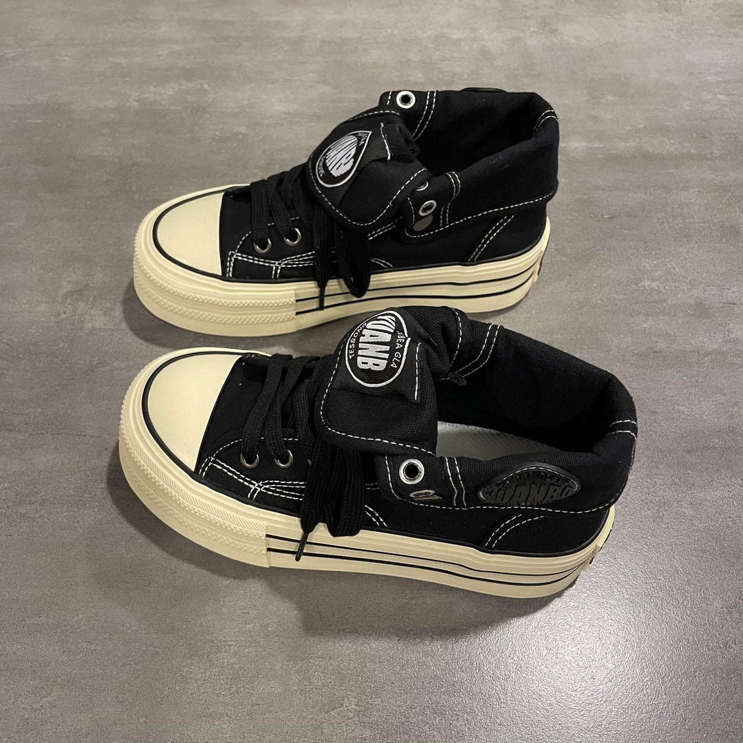 Damen High-Top Sneakers mit dicker Gummisohle und seitlichem Reißverschluss Echo Archiv
