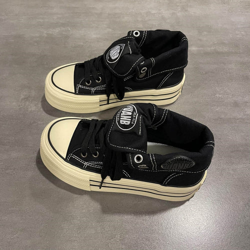 Damen High-Top Sneakers mit dicker Gummisohle und seitlichem Reißverschluss Echo Archiv