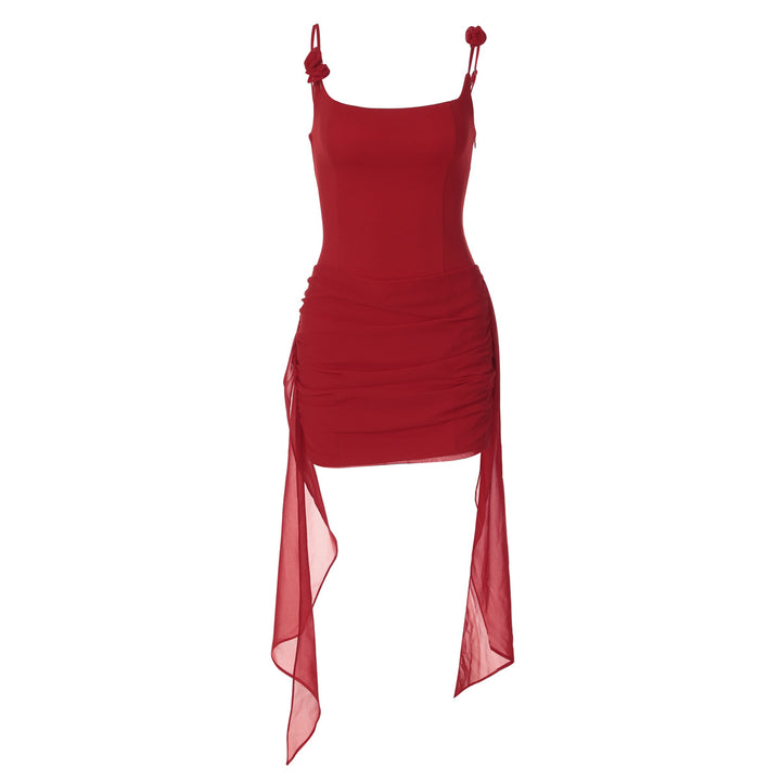 Damen Figurbetontes Kleid mit elegantem Seitenschlitz und Trägerverzierung Echo Archiv