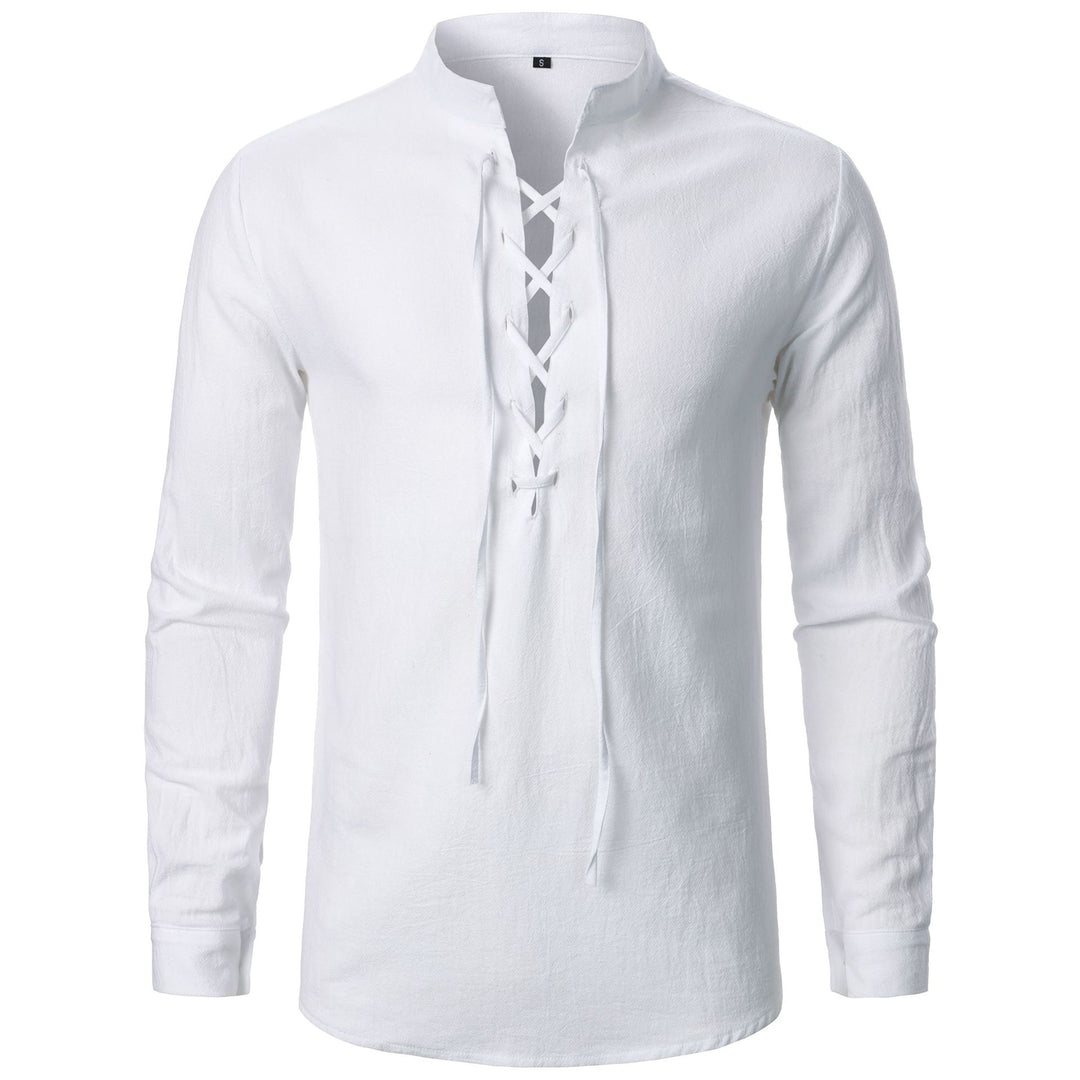 Herren Langarmshirt mit Schnürung Echoarchiv