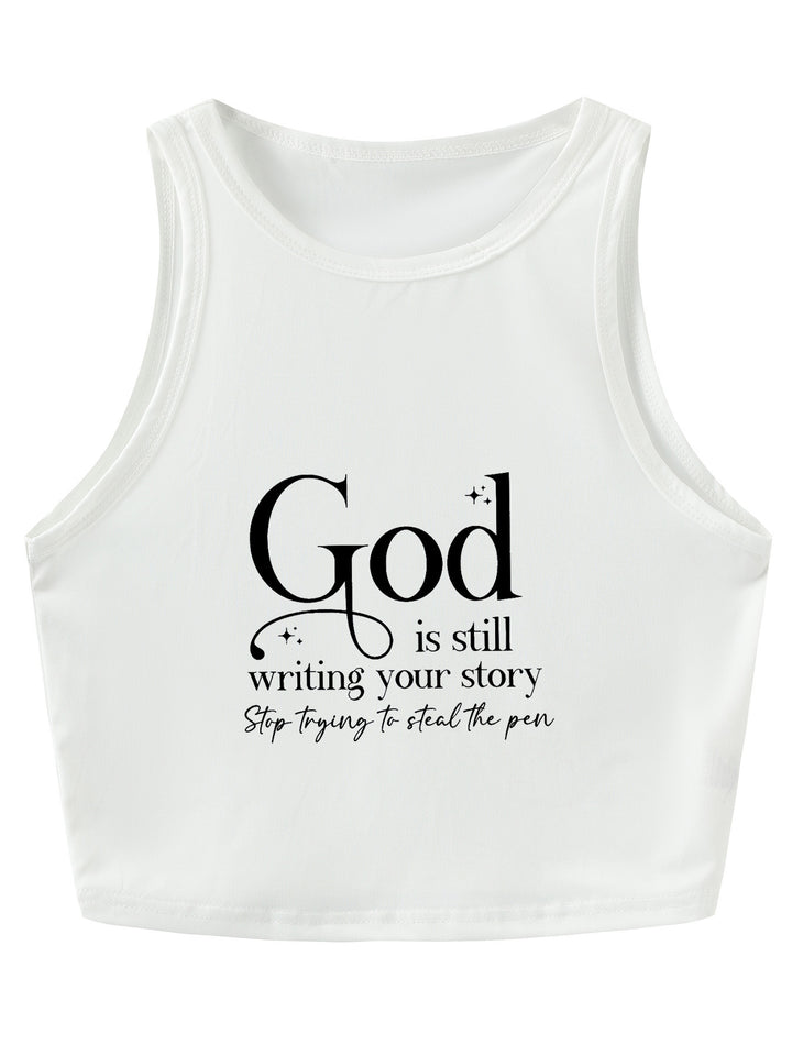 Damen Crop-Top mit kreativem Spruch und lässigem Schnitt Echo Archiv