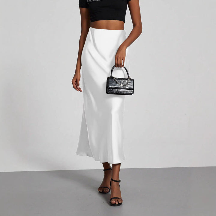 Damen Elegante und fließende Satin Maxiröcke Echo Archiv