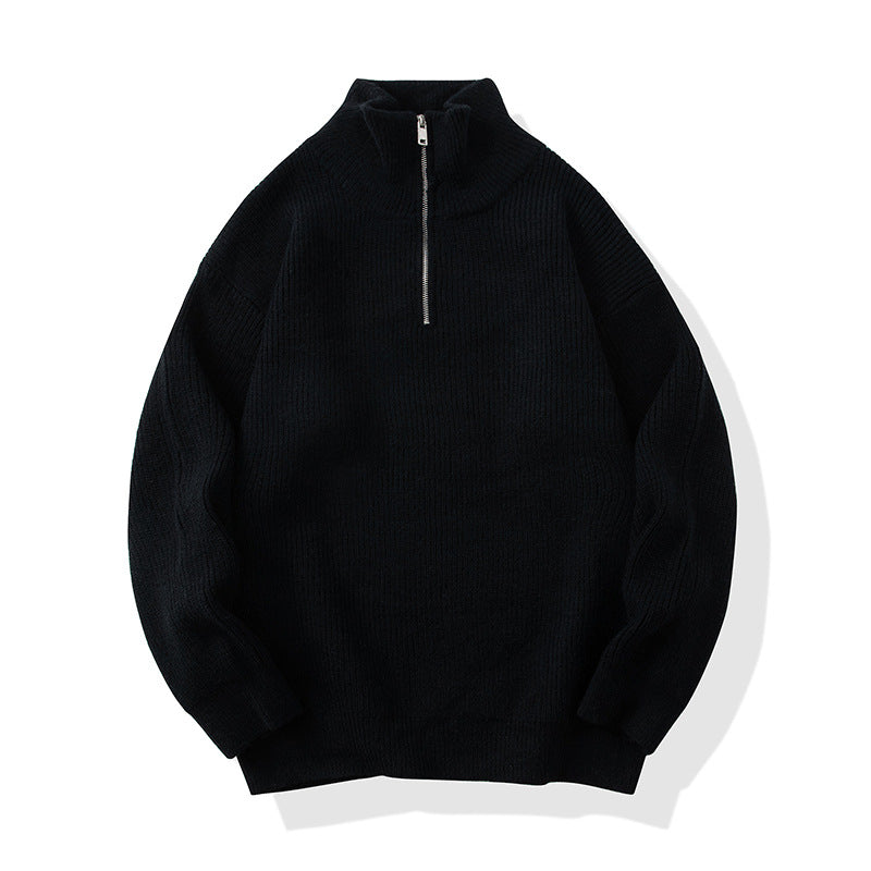 Damen Hochwertiger Strickpullover mit Stehkragen und Reißverschluss Echo Archiv