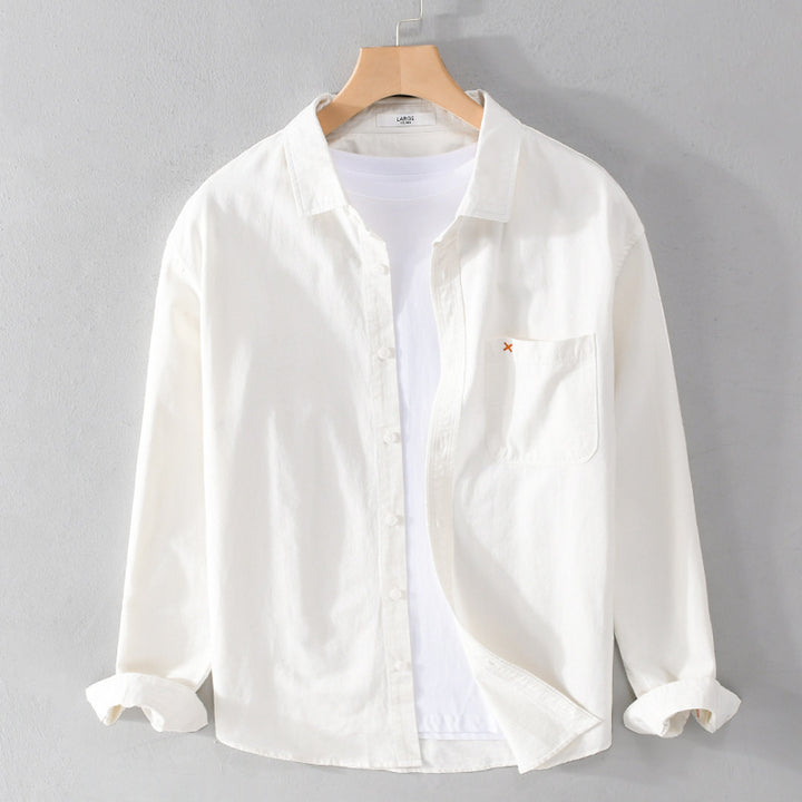 Herren Leichtes Baumwoll-Overshirt im Relaxed-Fit mit Brusttasche Echoarchiv