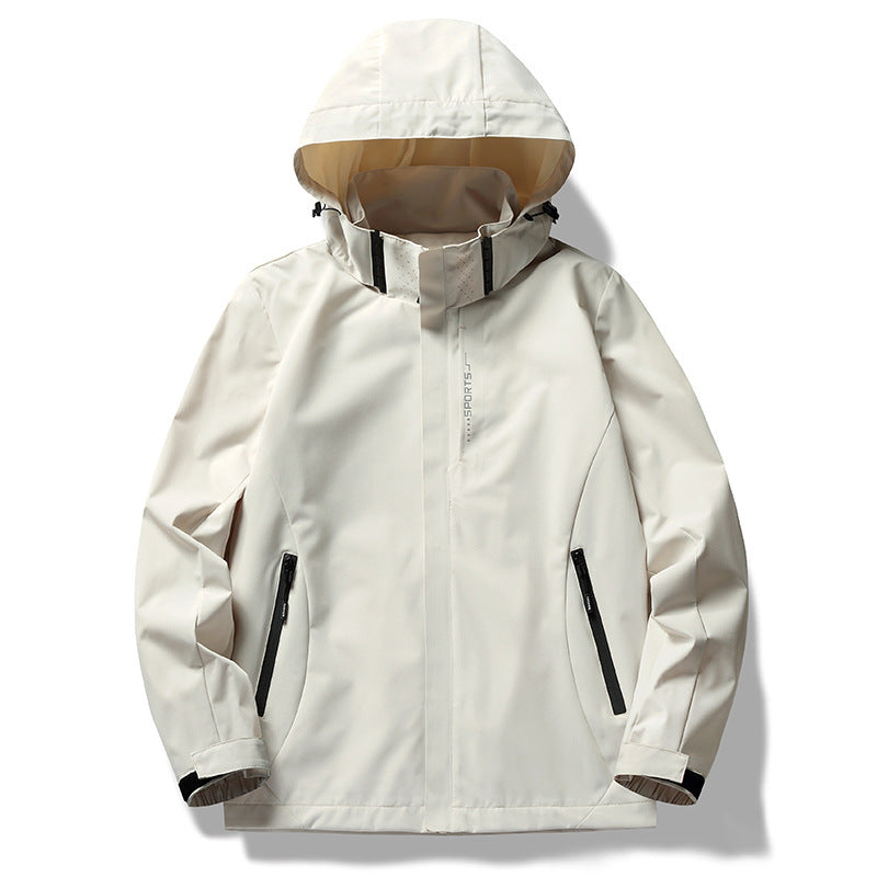 Herren wind- und wasserabweisende Softshell-Kapuzenjacke mit verdeckter Reißverschlussblende Echo Archiv