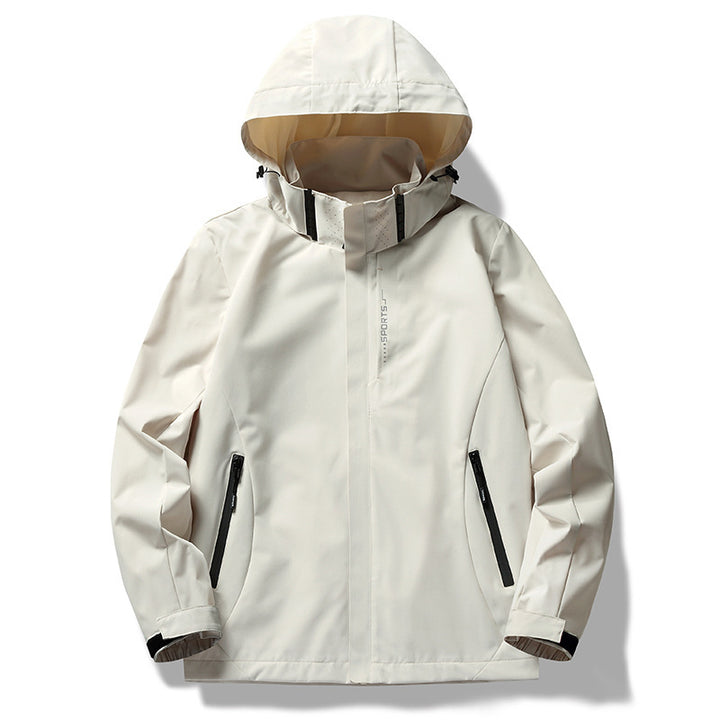 Herren wind- und wasserabweisende Softshell-Kapuzenjacke mit verdeckter Reißverschlussblende Echo Archiv