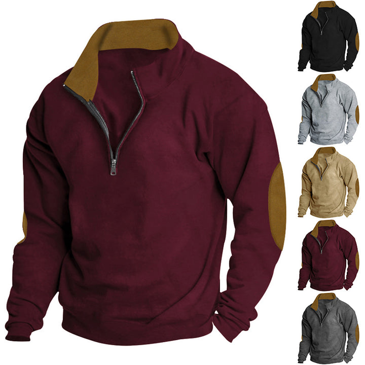 Herren Pullover mit hoher Kragen und Zip-Verschluss Echoarchiv
