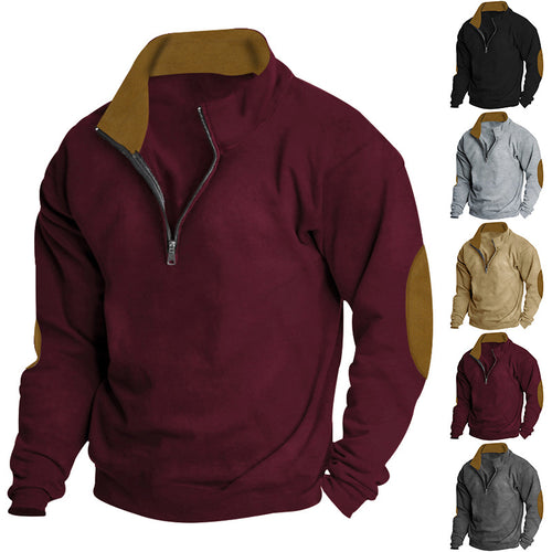 Herren Pullover mit hoher Kragen und Zip-Verschluss Echoarchiv