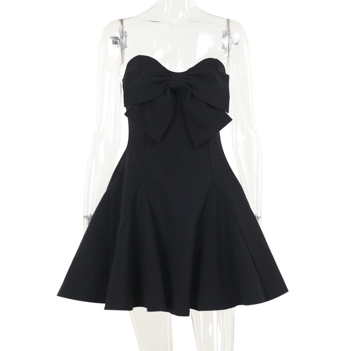Damen skaterförmiges Cocktailkleid mit großem Schleifendetail Echo Archiv