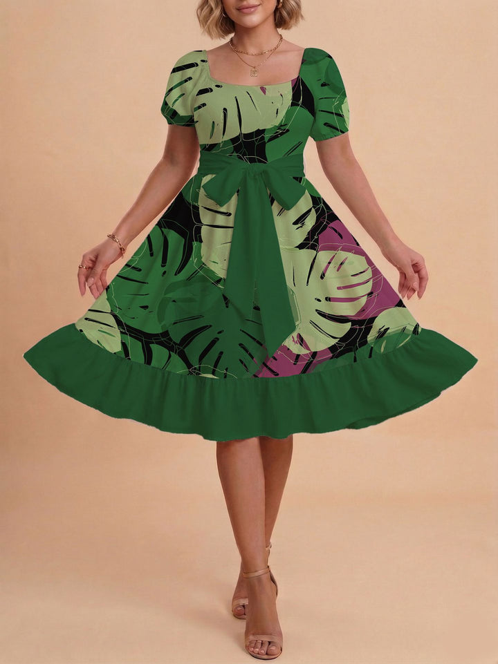 Damen Verspieltes Maxikleid mit Bärenmuster und taillierbarem Band Echo Archiv