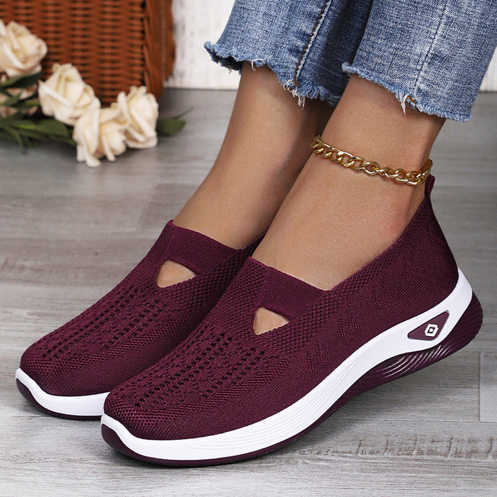 Damen nan leichte atmungsaktive Strickslipper mit Memoryschaum und rutschfester Laufsohle Echo Archiv