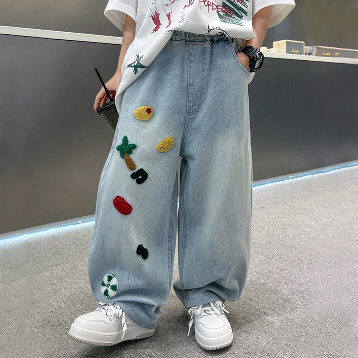 Unisex lässige Jeans mit einzigartigen Stickereien Echo Archiv