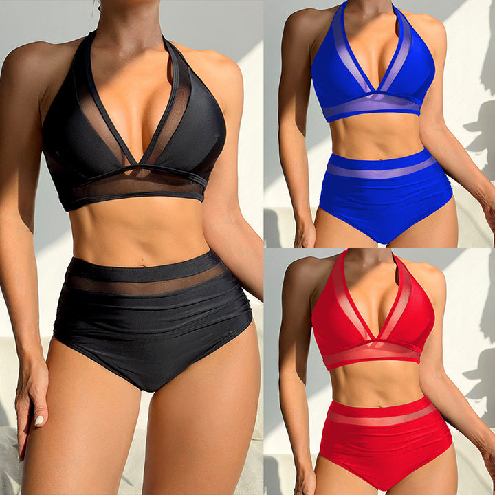 Damen Sportlicher Bikini mit transparenten Einsätzen Echo Archiv
