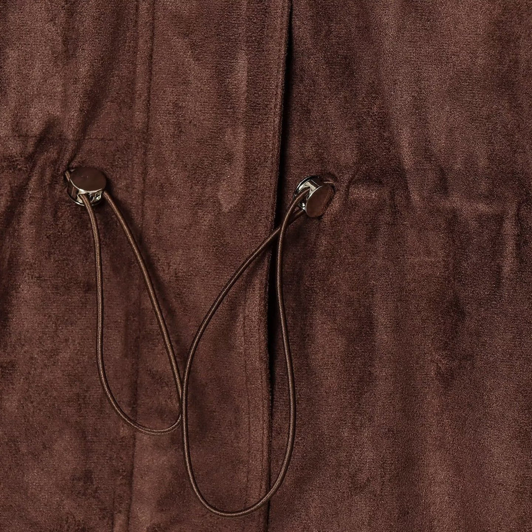 Damen Kurzjacke im Fieldstyle aus Veloursleder‑Optik mit Stehkragen, Brusttaschen und Tunnelzug Echoarchiv