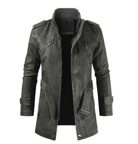 Herren modische Biker-Lederjacke mit asymmetrischem Reißverschluss und praktischen Taschen Echoarchiv