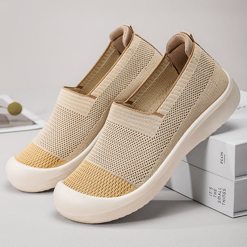 Damen nan leichter gestrickter Slip-On Sneaker mit verstärkter Zehenkappe und stoßdämpfender EVA-Plateausohle Echo Archiv