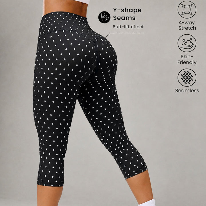 Damen Sportliche 3/4-Leggings mit Y-förmigen Nähten und Anti-Cellulite-Effekt Echo Archiv