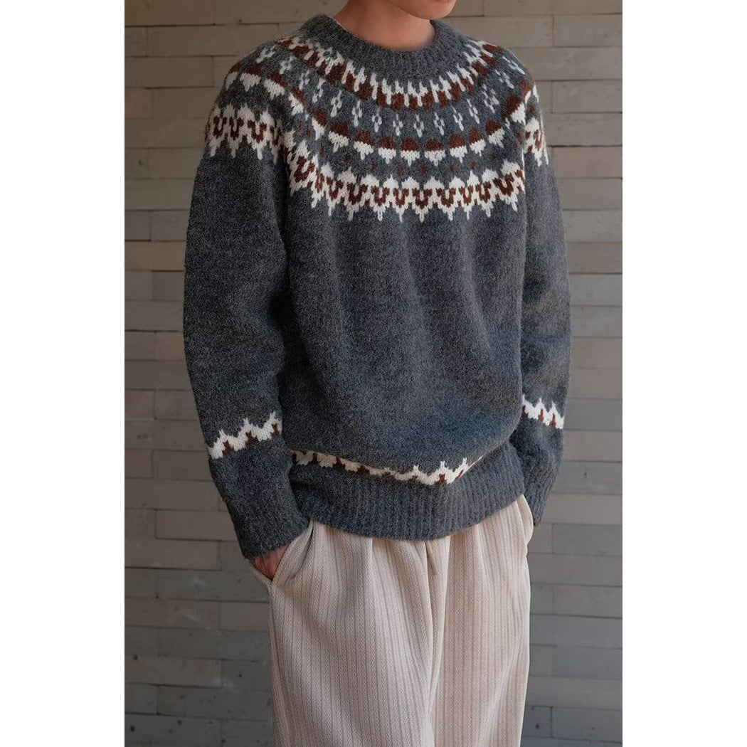 Herren Gemütlicher Grobstrickpullover mit kreativem Muster Echoarchiv