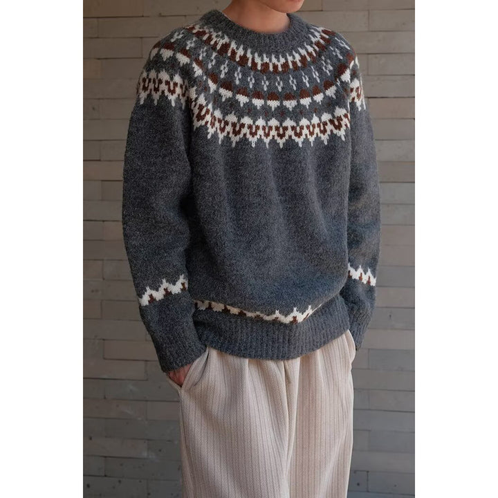 Herren Gemütlicher Grobstrickpullover mit kreativem Muster Echoarchiv