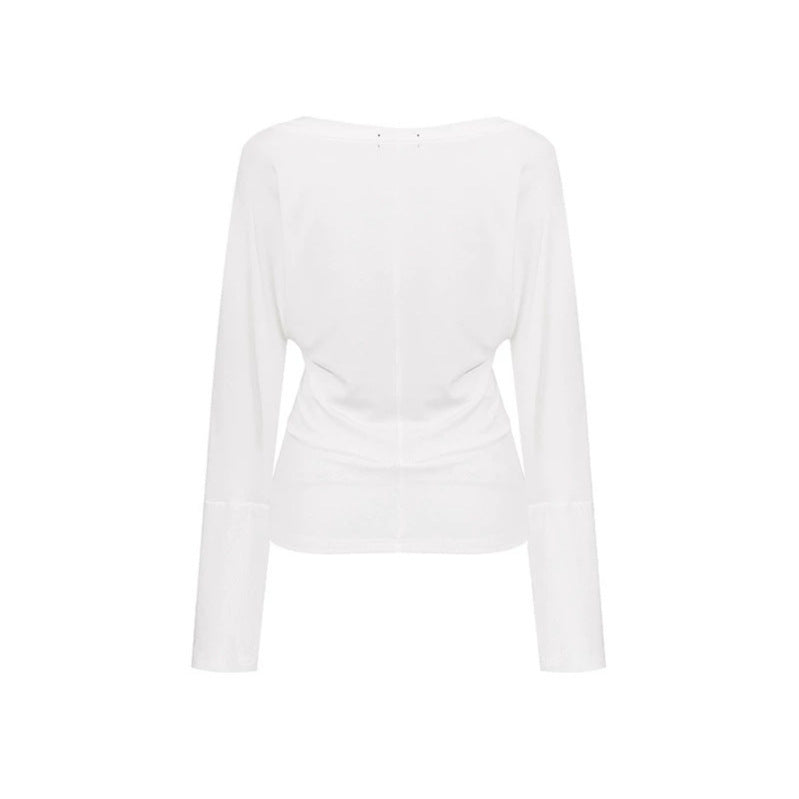 Damen Lagen-Langarmshirt mit integriertem Neckholder und Vintage-Grafik Echoarchiv
