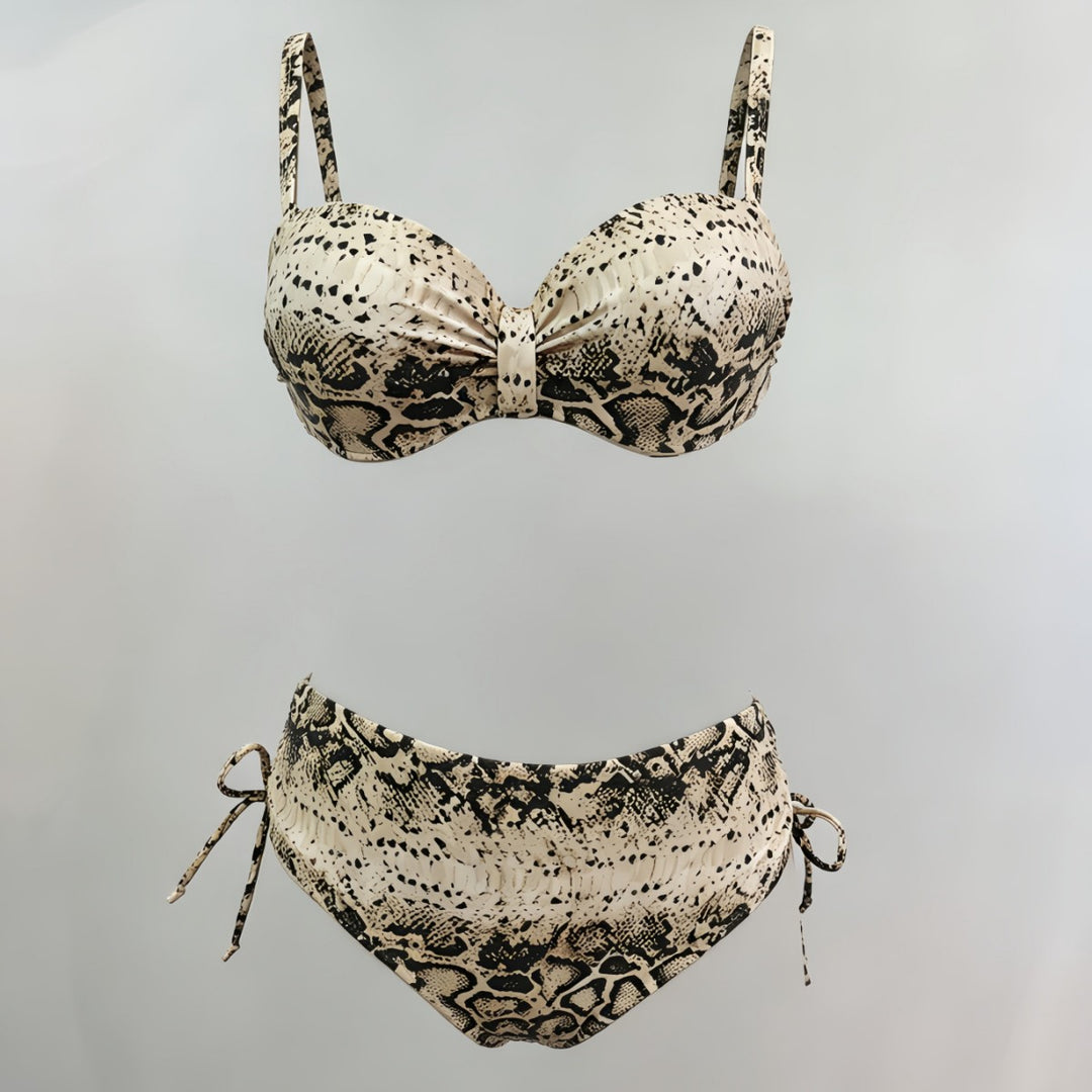 Damen Hochgeschnittener Snake-Print Bikini Echo Archiv