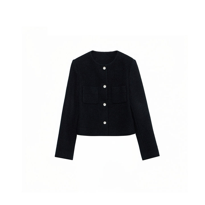 Damen moderne Cropped Jacke mit eleganten Knöpfen Echoarchiv