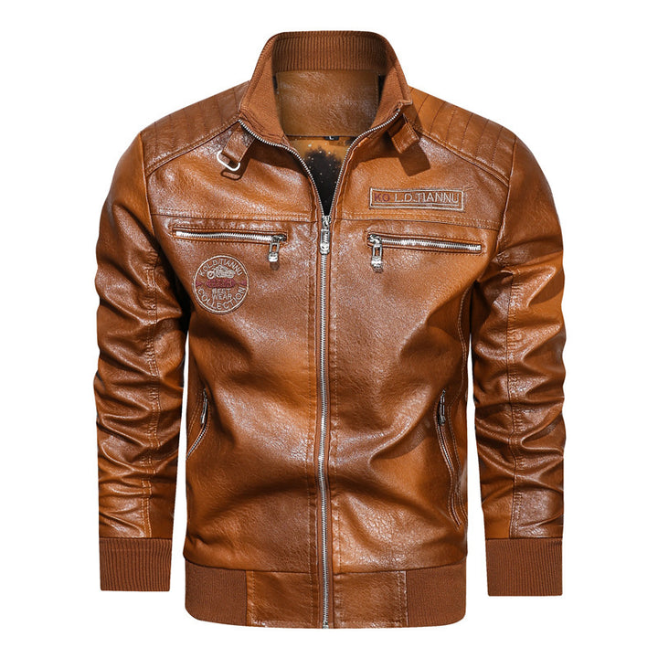 Herren Kunstleder‑Pilotenblouson im Aviator‑Look mit gesteppter Schulterpartie und Reißverschluss‑Taschen Echoarchiv