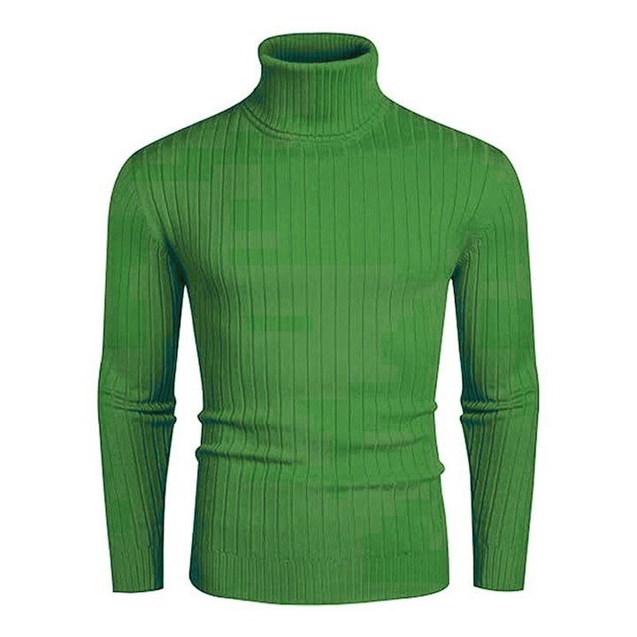 Herren eleganter Rollkragenpullover aus feinem Rippenstrick Echoarchiv