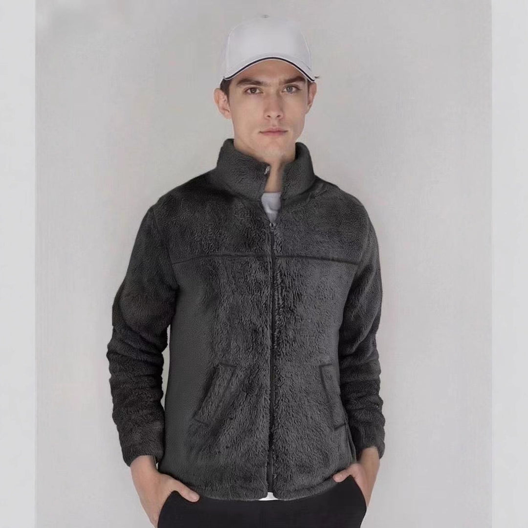 Herren Fleece-Jacke mit hohem Kragen und weichem Innenfutter Echoarchiv