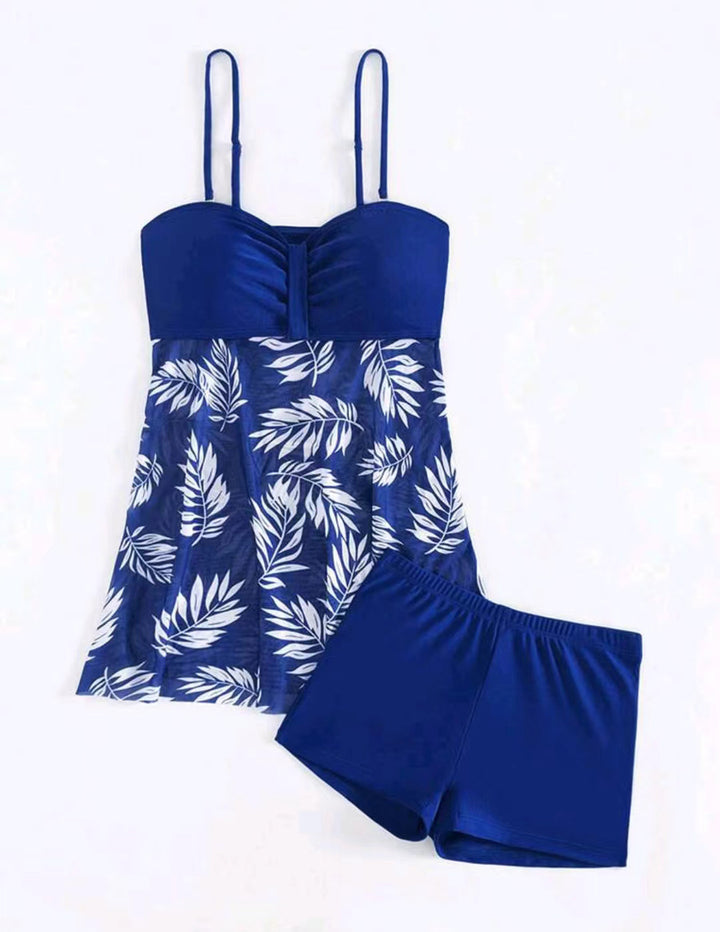 Damen Tankini-Set mit floralem Oberteil und sportlicher Shorts Echo Archiv