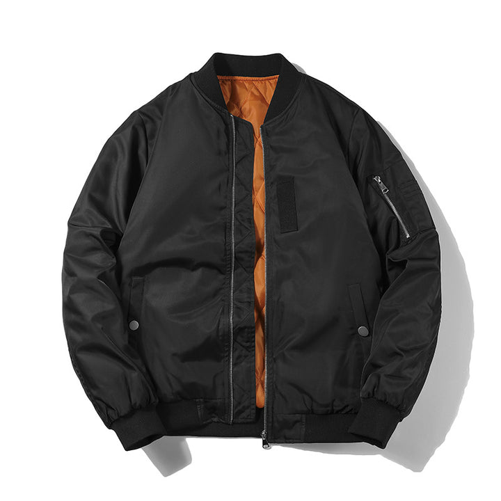 Herren Leichte Nylon-Bomberjacke mit gesteppter Innenfütterung und Ärmeltasche – Brevano