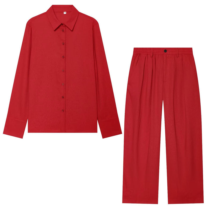 Damen Oversized Seidenimitat-Hemdbluse mit Kentkragen und Manschetten Echo Archiv