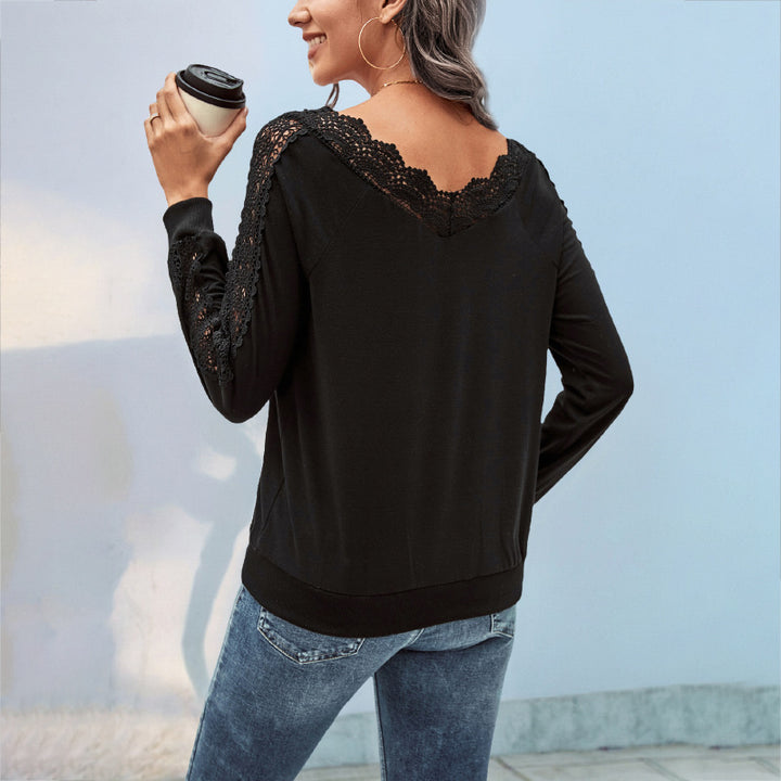 Damen Elegantes Strickoberteil mit Spitzenakzenten Echo Archiv