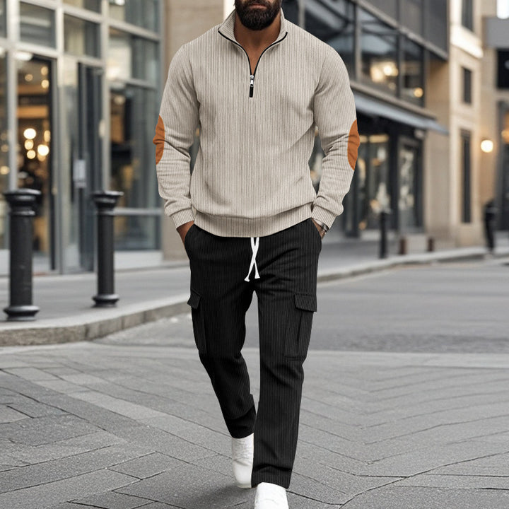 Herren Cargo-Trainingsanzug mit funktionellem Reißverschluss und stylischen Kontrastdetails Echoarchiv