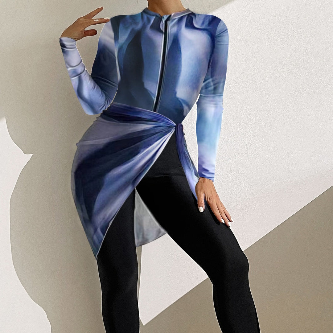 Damen Sportlicher One-Piece Surfanzug mit Wickelrock Echo Archiv