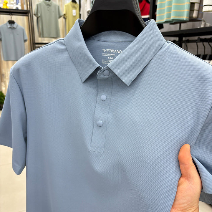 Herren Poloshirt mit atmungsaktivem Funktionsgewebe und innovativer Knopfleiste Echoarchiv