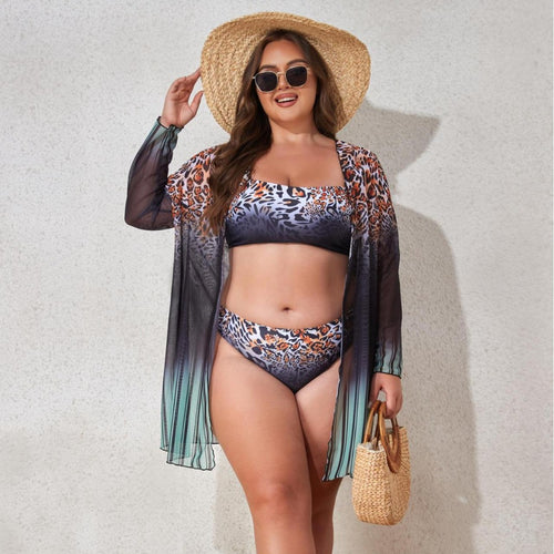 Damen Strandensemble mit Leopardmuster Echo Archiv