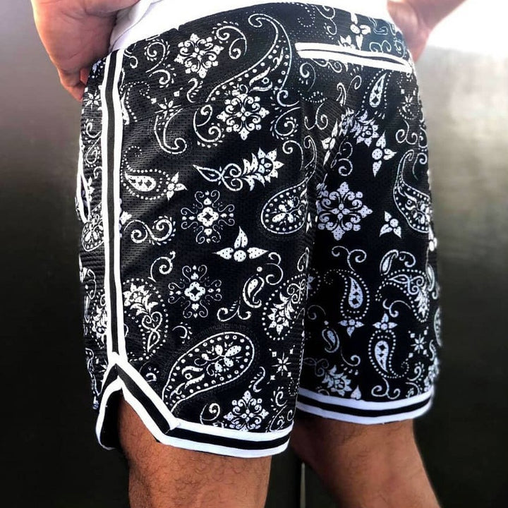 Herren Sportliche Badeshorts mit modischem Paisleymuster und elastischem Bund Echoarchiv