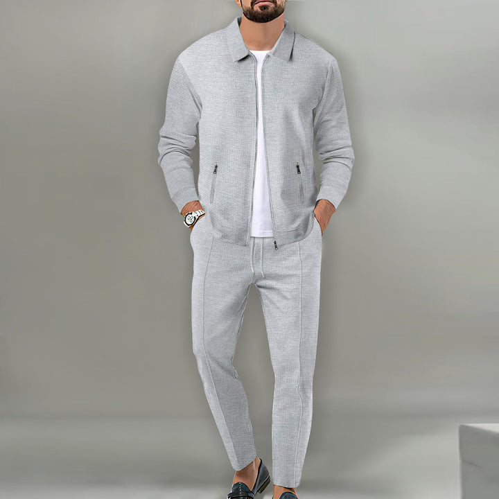 Herren Freizeitanzug mit Modernem Strukturdesign und praktischen Taschen Echoarchiv