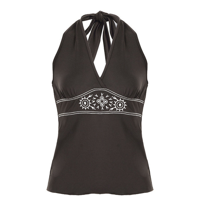 Damen Elegantes Haltertop mit raffinierten Details Echo Archiv