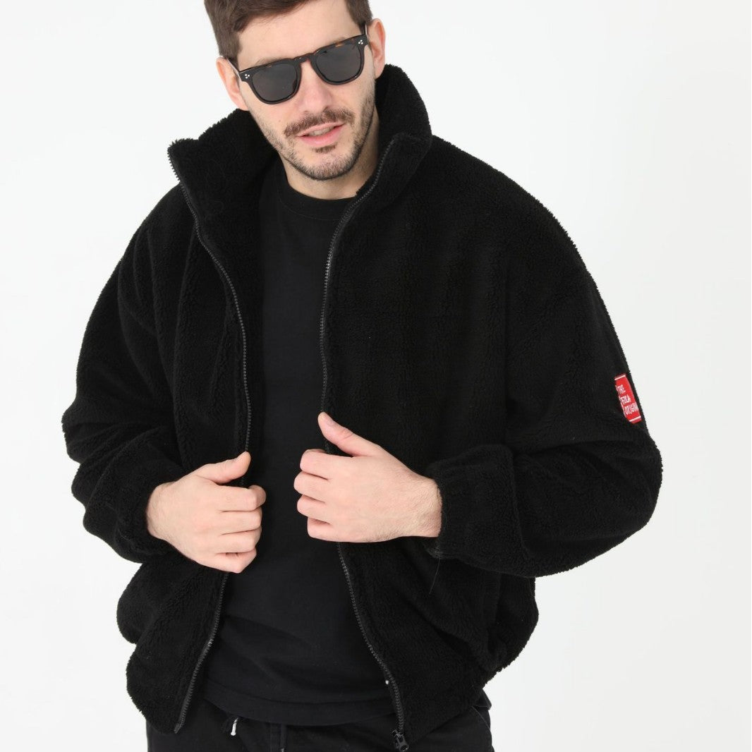 Herren kuschelige Teddyjacke mit hohem Kragen Echoarchiv