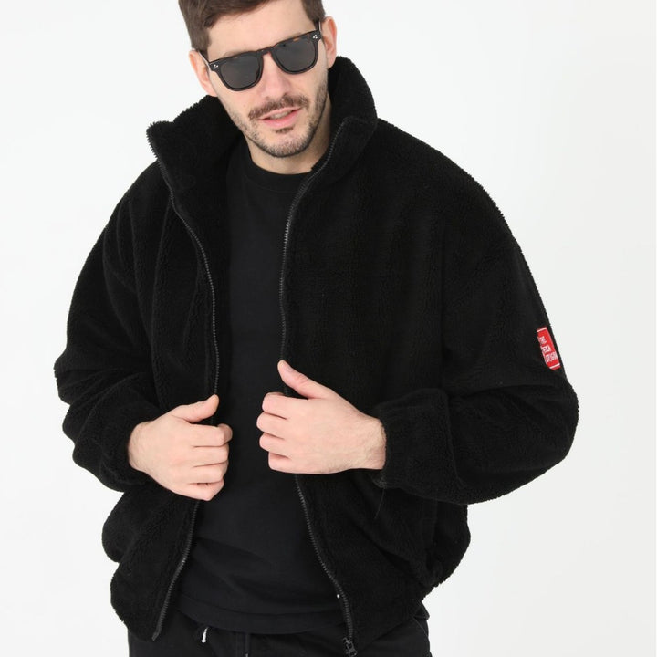 Herren kuschelige Teddyjacke mit hohem Kragen Echoarchiv
