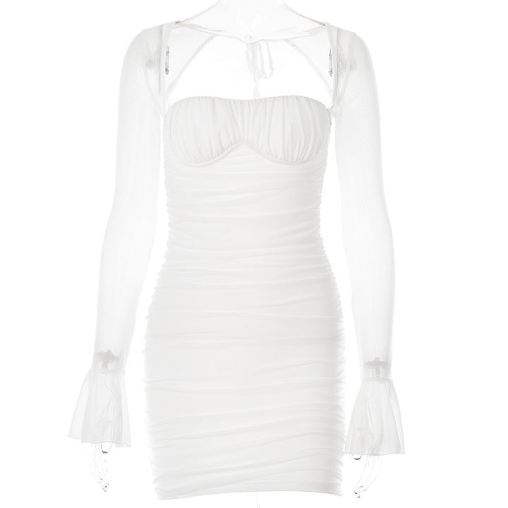 Damen Mini-Kleid mit transparenten Ärmeln und raffiniertem Schnitt Echo Archiv