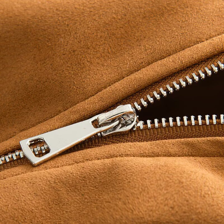 Damen Kurzjacke im Bomberstil mit Stehkragen und asymmetrischer Druckknopfleiste Echo Archiv