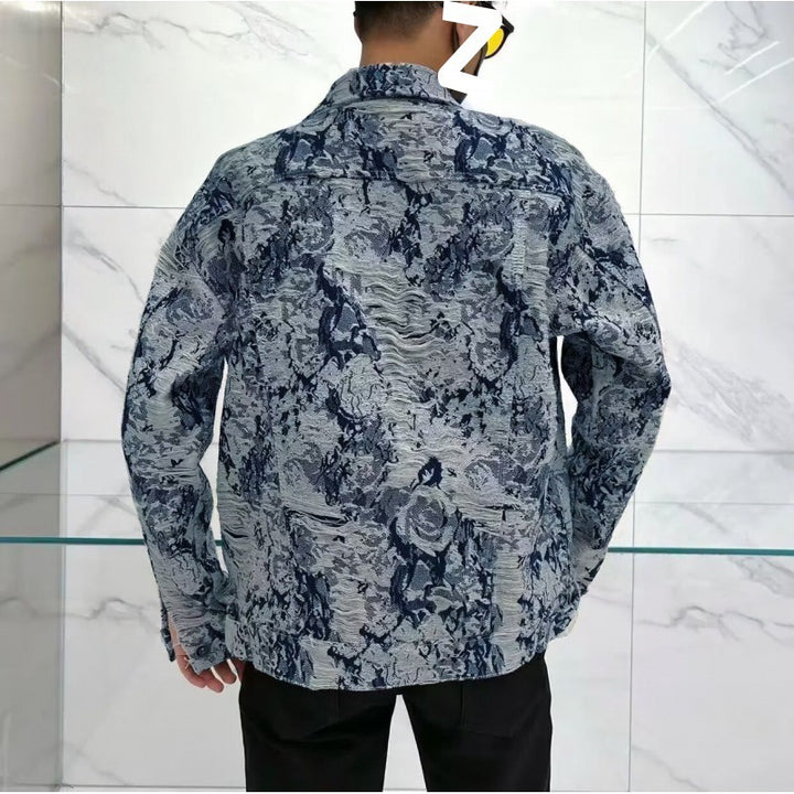 Herren lässige Überhemdjacke mit einzigartigem Denim-Design und modischen Akzenten Echoarchiv