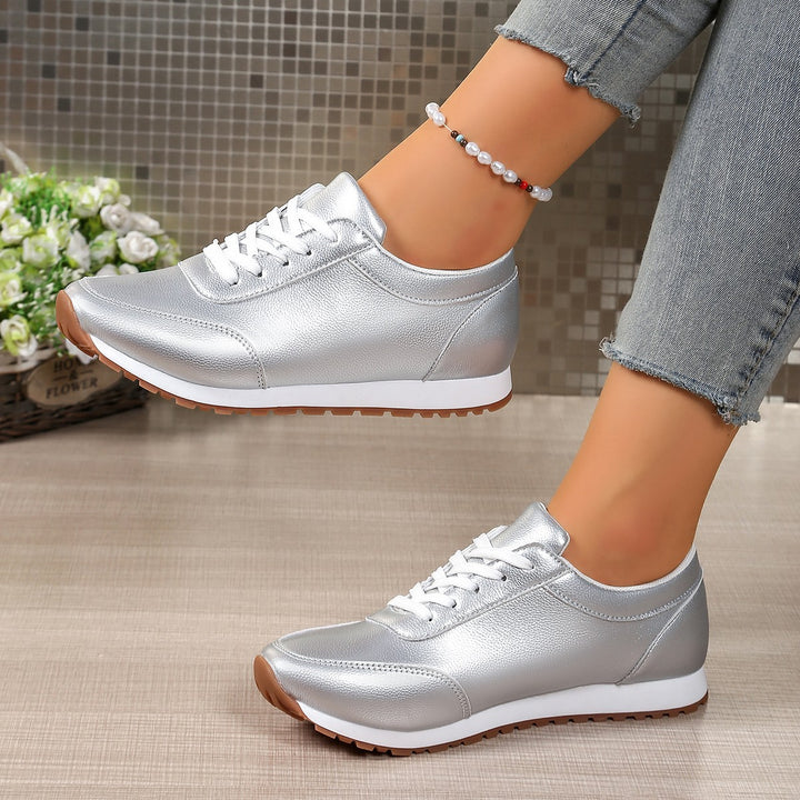 Damen modischer Metallic-Sneaker mit dämpfender Leichtsohle und rutschfester Profilgummisohle Echo Archiv