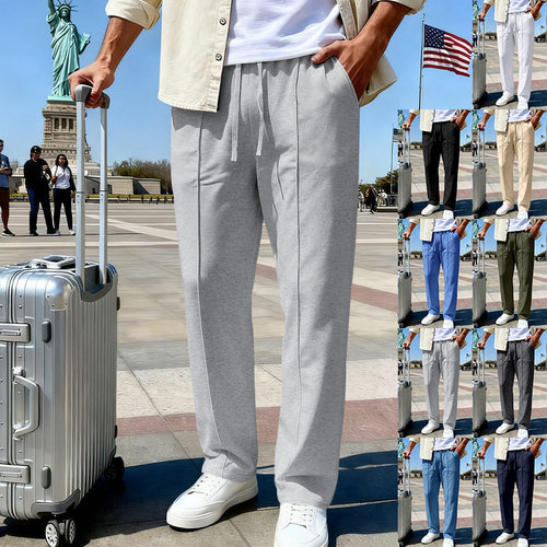 Herren nan lässig-elegante Bundfalten-Sweathose mit Bügelfalte, elastischem Tunnelzugbund und seitlichen Eingrifftaschen Echo Archiv