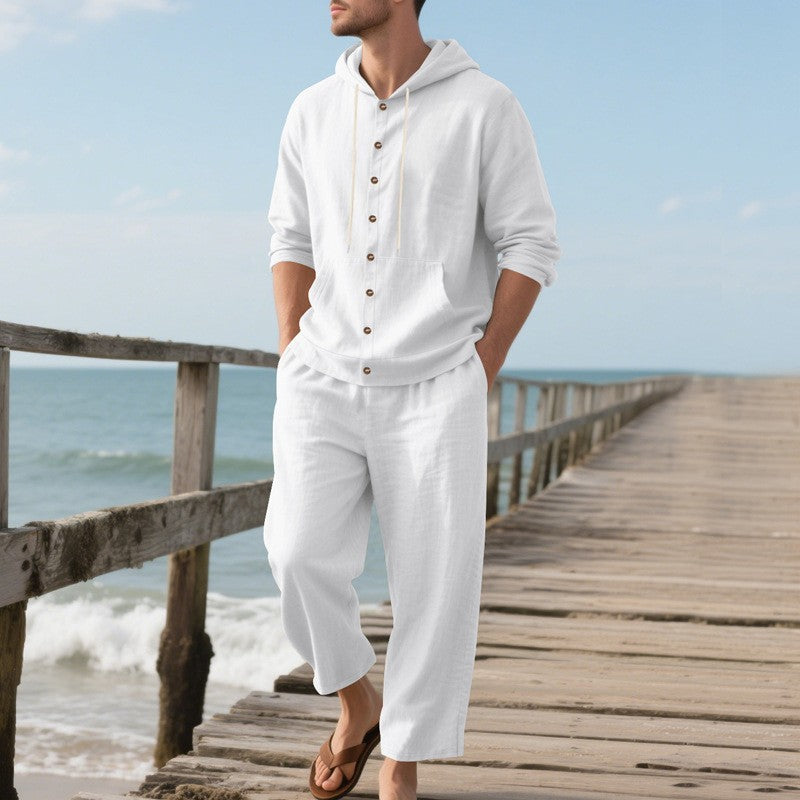 Herren lässiges Hoodie und Hose Set aus atmungsaktivem Material Echoarchiv