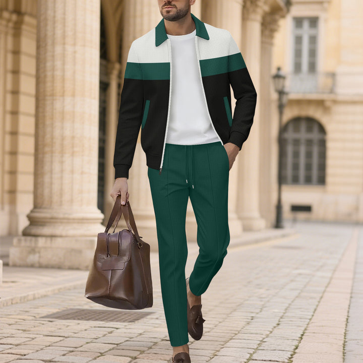 Herren sportliches Freizeit-Set mit modischem Zip-Jacke und bequemen Hosen Echoarchiv